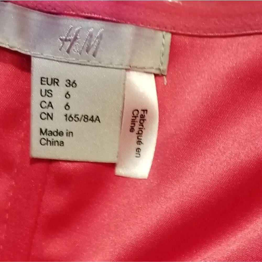 H&M Pink Strapless‎ Dress Hot Pink Party Dress Size 6
